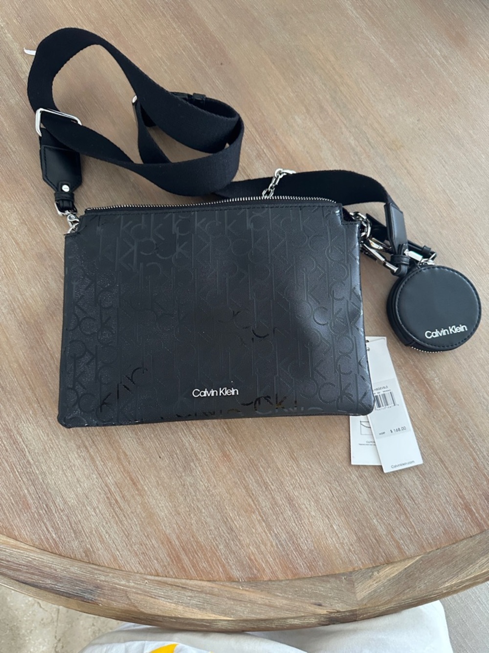 Calvin Klein Black Logo Crossbody with Coin Pouch